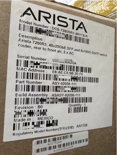 ARISTA DCS-7280SR3-48YC8-R Switch Router 7280R3, 48x25GbE SFP And 8x100G QSFP